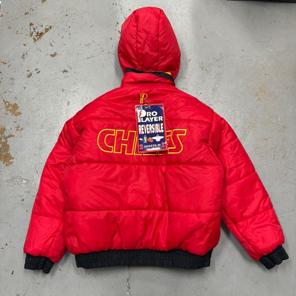NEW Pro Player Vintage Kansas City Chiefs Reversible Jacket Large NWT Puffer Red - Picture 3 of 12